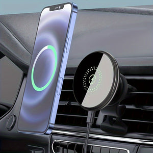 Magnetic Wireless Phone Holder Car Charger Car Mount with Fast Charging Wireless Magnet Car Phone Holder for iPhone 16/16 Pro/16 ProMax/15/15 Pro/15 Pro Max/15 Plus/14/14 Pro/14 Pro Max/14 Plus/13/13 Pro/13 Pro Max/12/12 Pro/