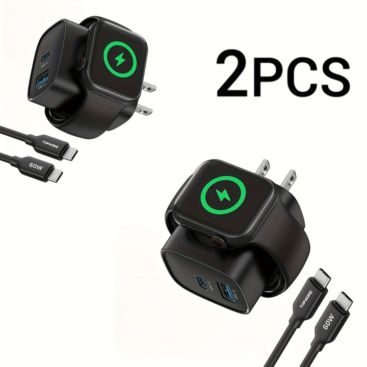 20W For Apple Watch Charger, Multiport PD Fast Charger Block Brick Cube, USB C Wall Power Adapter For IPhone 11/12/13/14/15/Pro Max, XS/XR/X, Ipad Pro