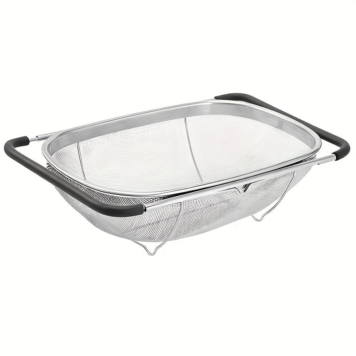 Expandable Stainless Steel Filter with Fine Mesh And Drain Basket - Suitable for Vegetables And Fruits, Kitchen Essentials, Food Safety, Filtered Vegetables, father gift