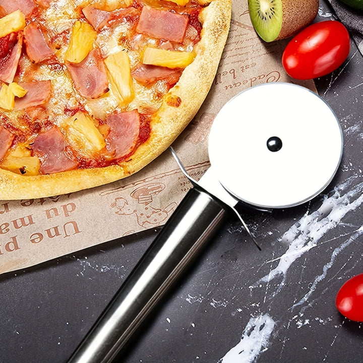 Effortlessly Roll Out Perfect Pizza with this Stainless Steel Pizza Wheel Knife Kitchen Accessories