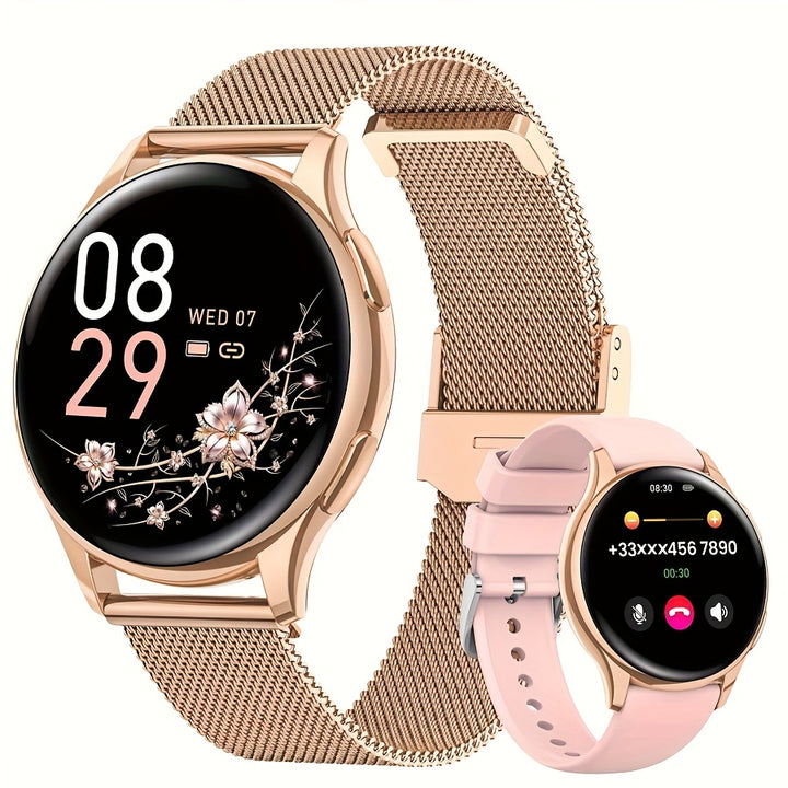 1 Stück LITTLE MEATBALL Smartwatch mit kabellosem Anruf & SMS, minimalistisches Design, 1,32" TFT-Bildschirm, 360x360 Auflösung, wasserfest, 19 Sportmodi, Musikplayer, Schlaftracker, Schrittzähler, magnetisches Laden, 260mAh wiederaufladbar