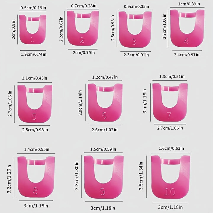 26 Pcs 10 Sizes U Curve Shape Nail Protector, Nail Polish Spill Proof Protector Tools, Nail Art Tools