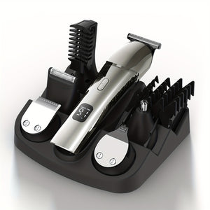 Electric Barber And Beard Trimmer For Men - 11 In 1 Mens Grooming Kit With Hair Clippers, Electric Razor, Shavers For Mustache, Body, Face, Nose & Ear Hair Trimmer, Gifts For Men