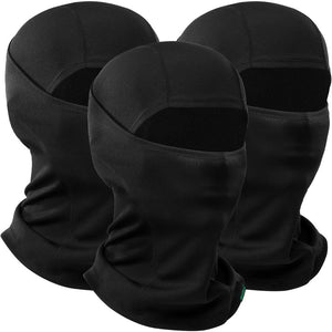 Breathable 3pcs Balaclava Ski Mask, Full Face Cover, Knit Fabric, Acrylic 88%, Polyester 12%, Hand Washable, for Outdoor Sports