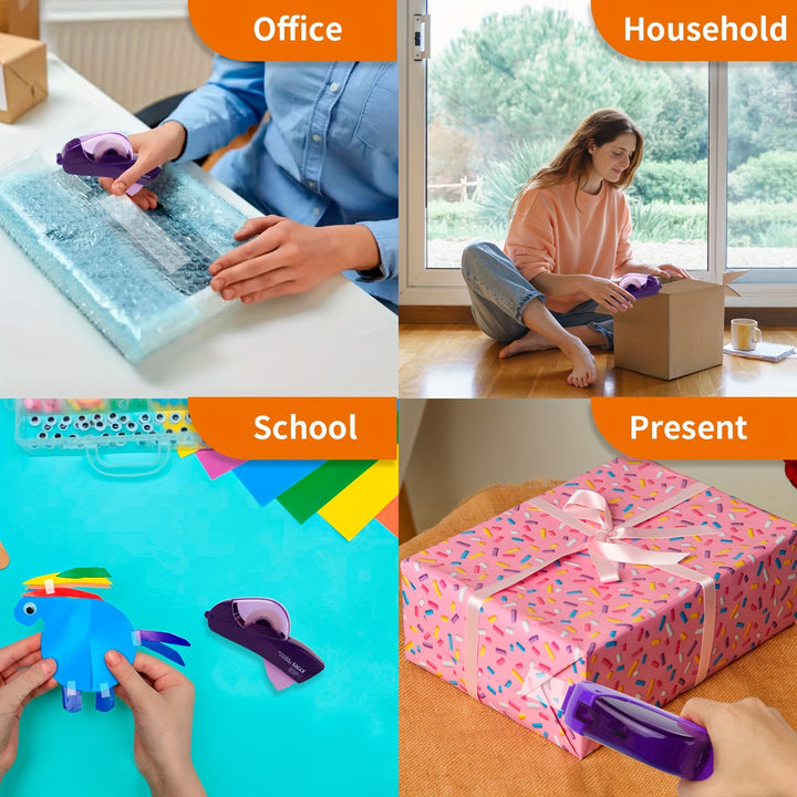 Eagle Automatic Tape Dispenser, Tape Gun Single Handheld Design perfect for Christmas and home gift wrapping, Free 1 Roll of 0.5 Inch (12 mm) and 1 Roll of 0.75 Inch (19 mm) Tapes