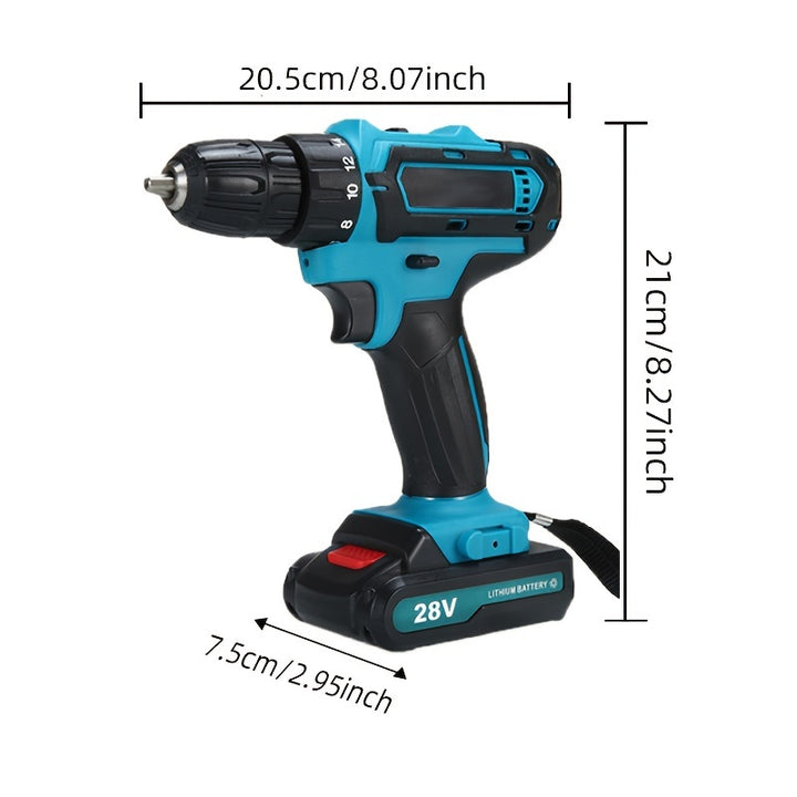 Rechargeable Drill 28V Lithium Electric Drill Electric Tool Package Electric Screwdriver Screwdriver Machine Hand Electric Drill