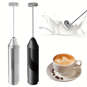 Batteur à lait électrique portable alimenté par batterie puissant et mousseur pour café, latte, cappuccino, chocolat chaud, lattes et milkshakes - Haute puissance, faible bruit, parfait pour un usage domestique et commercial