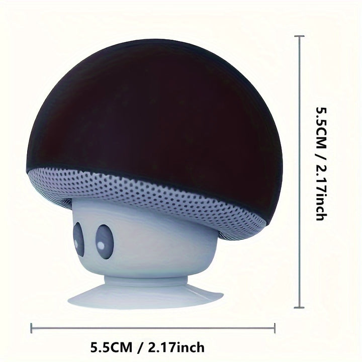A Mushroom Portable Wireless Speaker with Suction Cup Holder, Stereo Sound Effects, Button Control, USB Rechargeable, 200Mah Battery, Wireless Compact Subwoofer for Smartphones/ Tablets, Perfect for Travel And Outdoor Use