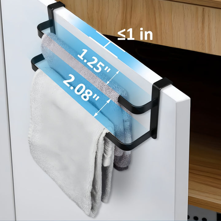 1pz/2pz Porta Asciugamani per Cucina, Porta Asciugamani Doppio per Cucina, Rota Asciugamani in Acciaio per Porta di Mobile, Porta Asciugamani Doppio per Bagno, Può Tenere Asciugamani per Mani/Asciugamani da Cucina e Asciugamani, Appendino per Porta Doccia