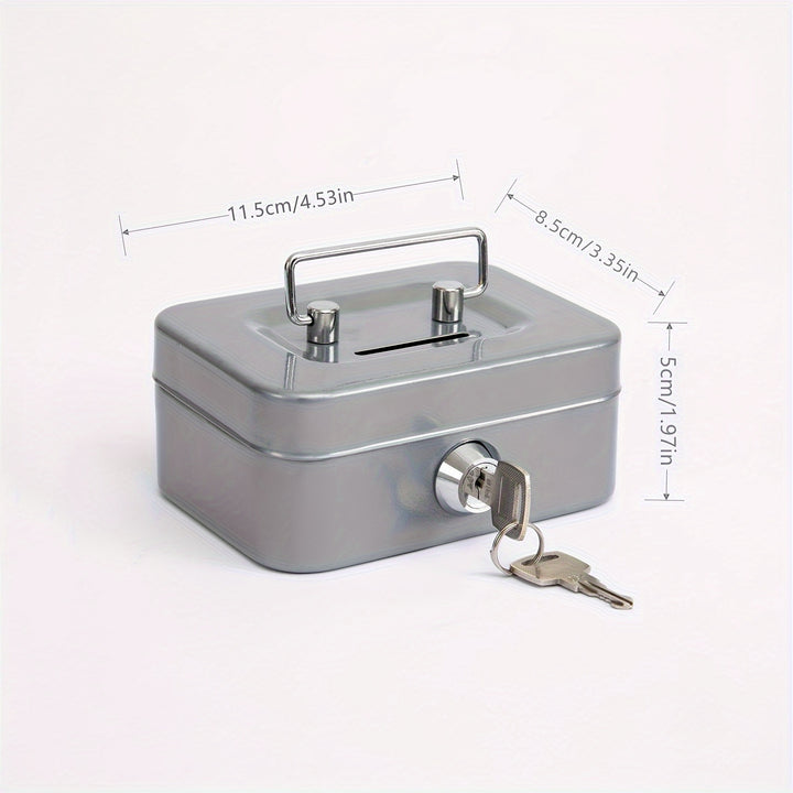 1pc Metal Keylock Storage Box, Money Box, Adult Deposit Box, Coin Deposit Box, Adult Deposit Box, Deposit Box, Cash Register 4.5 * 3.8* 2.3"/11.5 * 9.9 * 5.8cm