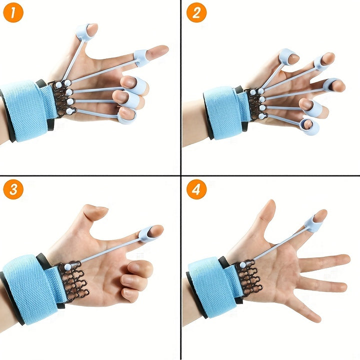 Silicone Polymer Finger Exerciser, Hand Strengthener, Uncharged Finger Flexibility Trainer, Blue