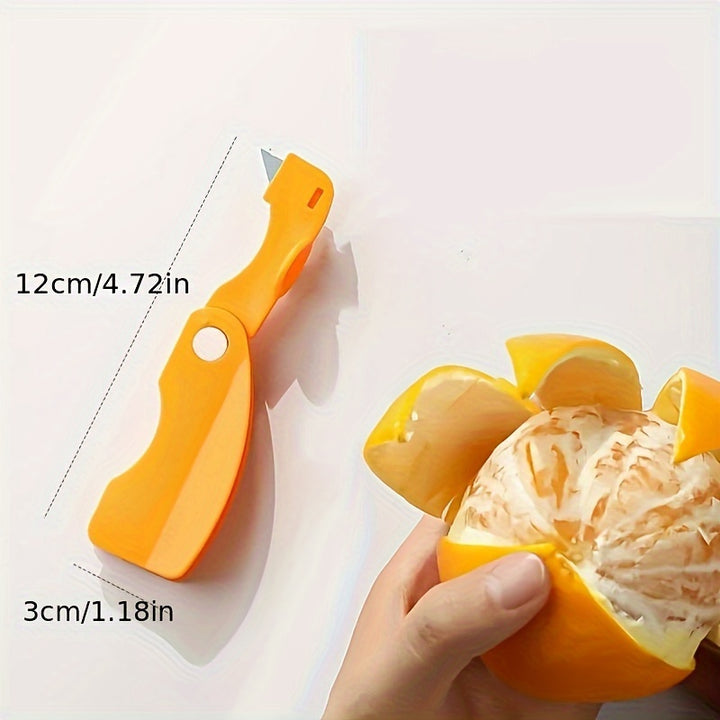 1/2pcs, Orange Peeler, Plastic Orange Peeler, Simple Lemon Peeler, Grapefruit Peeler, Creative Cutter, Orange Peeler Tool with Folding Handle, Fruit Peeler, Vegetable and Fruit Tools, Kitchen Gadgets