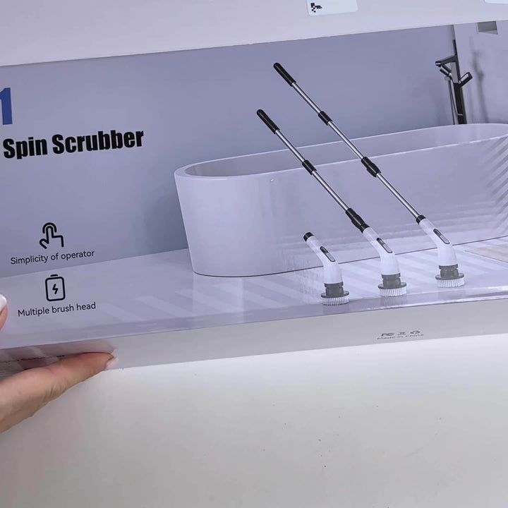 2024 Nettoyeur Électrique à Rotation, Nettoyeur Électrique Sans Fil à Vitesses Doubles Réglables Pour le Nettoyage, Nettoyeur de Douche avec Poignée Réglable et Détachable Avec 7 Têtes de Brosse Remplaçables Pour Sol, Salle de Bain, Baignoire, Carrelage