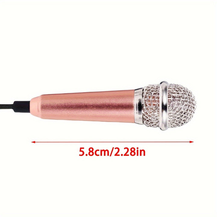 Capacitive Mini Microphone, 3.5mm Jack, Portable Singing Mic for Voice Recording, Interview, Karaoke, Gaming, Video Conferencing, Streaming, Compatible with Phone, Computer, Laptop, Notebook, Tablet - No Battery, No Wireless