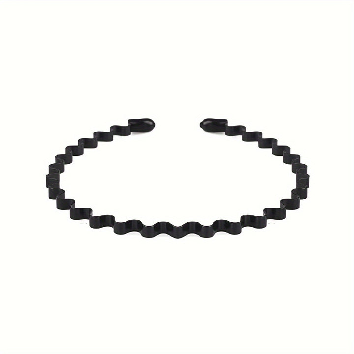 Metal Hair Band For Men Headband Women Hair Bands Men Unisex Black Wavy Spring Outdoor Sports Headbands For Men's Hair Band Hoop Clips Women Accessories Simple Elastic Non Slip Head Band Headwear, Ideal choice for Gifts