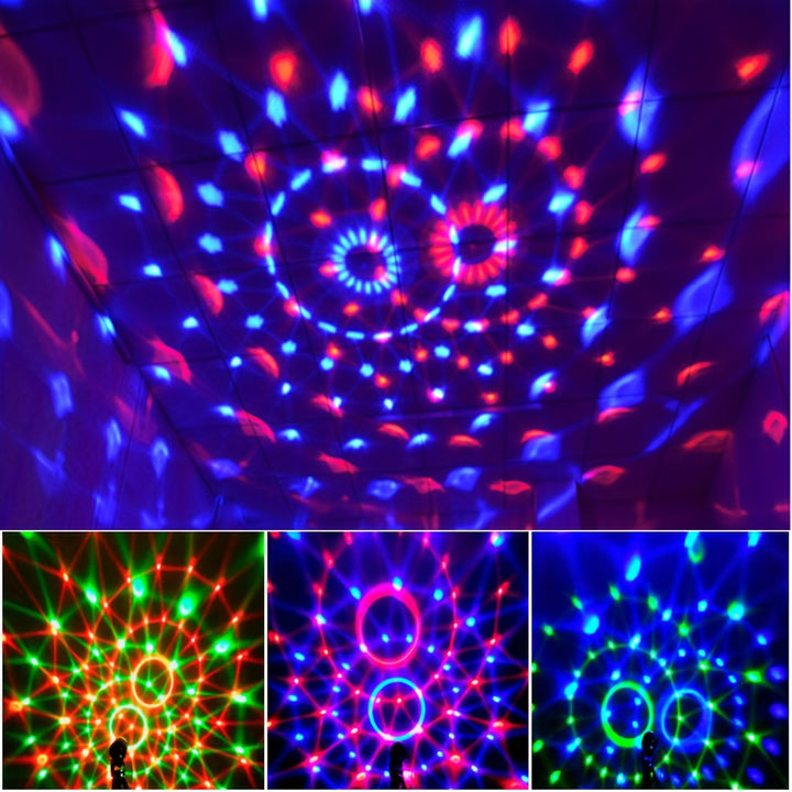 1pc Voice-Controlled RGB Disco Ball Light with Remote - 7 Modes, USB Powered, Color-Changing LED for Home, Parties, Karaoke, Weddings | Sleek Black Design with Adjustable Stand