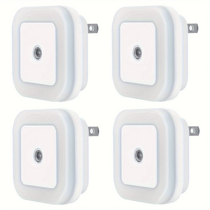 [4pcs Smart LED Night Lights] Audeanor 4pcs Smart LED Night Lights - Auto-On/Off with Motion Sensor, Plug-In Wall Lighting for Bedroom, Kitchen, Stairs & Hallway, Smart Night Light Lamp