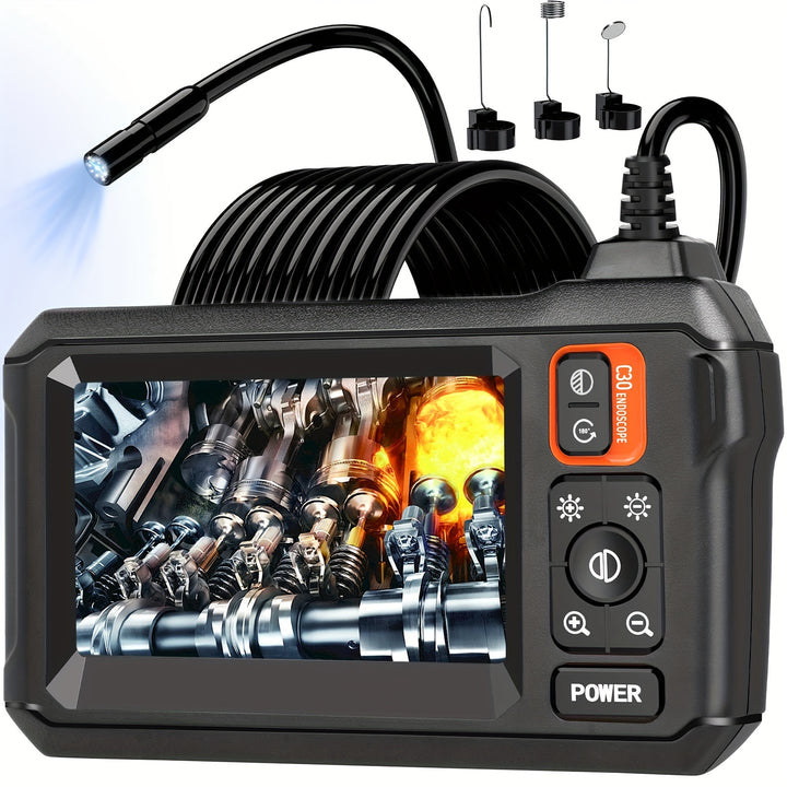 [HD Inspection] Borescope Camera With Light | 1080P HD | 50ft Snake Camera | Gadgets For Men (4.3")