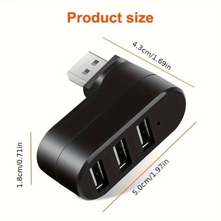 High Quality For Laptop For PC Hub USB Rotate Splitter Mini Adapter 3 Ports