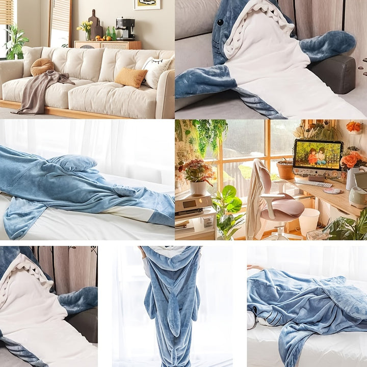 [Shark Blanket] Shark Pattern Blanket | 1pc | Flannel | Cute Funny | For Adult | For Sofa Couch Bed Car Camping