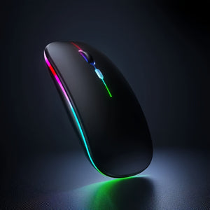 Souris sans fil, lumineuse, à double mode, ultra-fine, silencieuse, portable, USB optique 2.4G/5.0, souris sans fil à double mode, souris optique mobile sans fil avec récepteur USB, souris d'ordinateur portable.