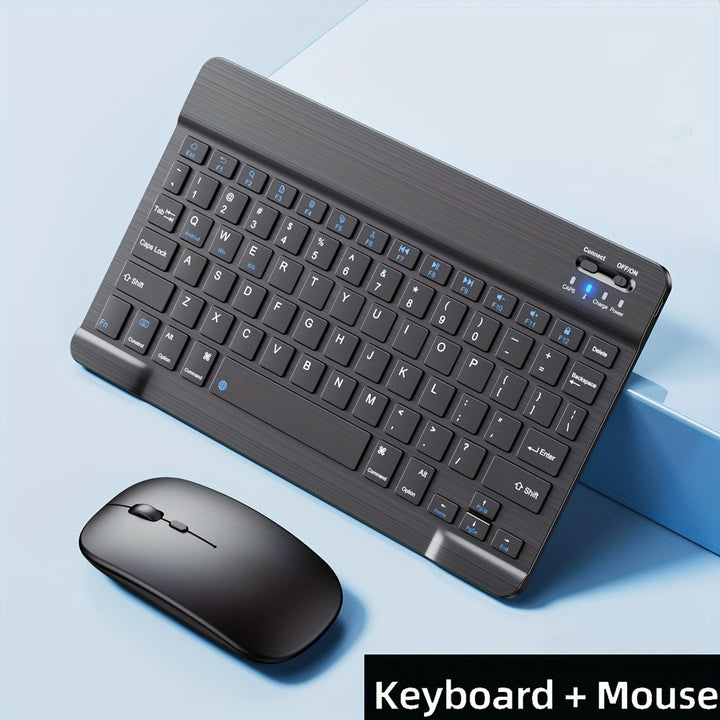 Ultra-Slim Wireless Keyboard And Mouse Set, Portable BT Keyboard And Mouse Combo, Suitable For IPad, Tablet, Laptop, Office Computer Keyboard.