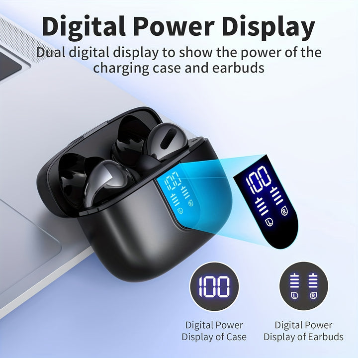 Wireless Earbuds 60H Playback LED Power Display With Wireless Charging Case In-Ear Earbuds With Mic