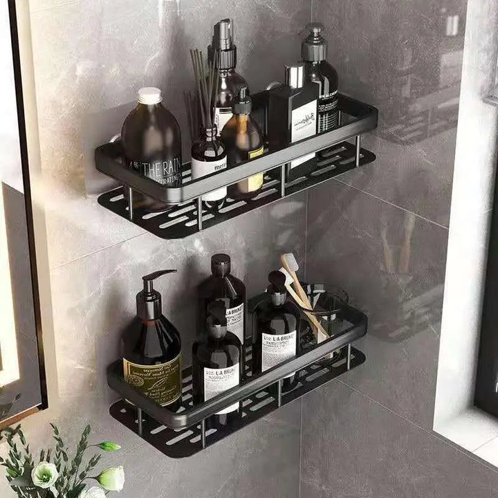 High Quality Wall Mounted Rectangular Rack Bathroom Storage Rack Towel Rack Wall Shower Shampoo Rack Drill Free Rack Tripod