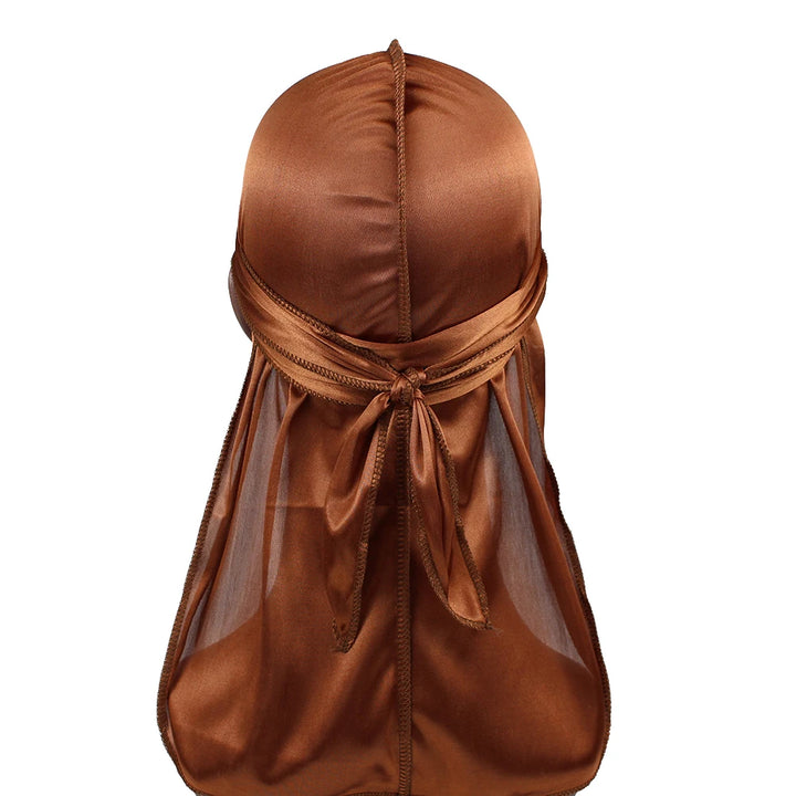 Unisex Women Men Silk Durag Turban Hat Wigs Biker Headwear Headband Hair Accessories Long Tail Straps Bandanas Silky Durags