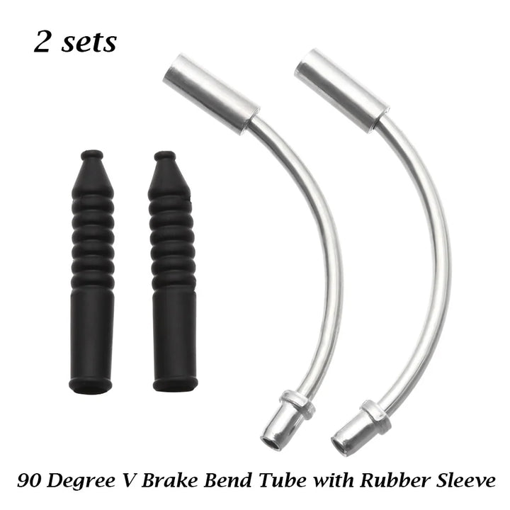 2pcs/2sets V Brake Noodle and Boot Set MTB Mountain Bike Outdoor Noodles Cable Guide Bend Tube Pipe Sleeves Protector Hose Brake