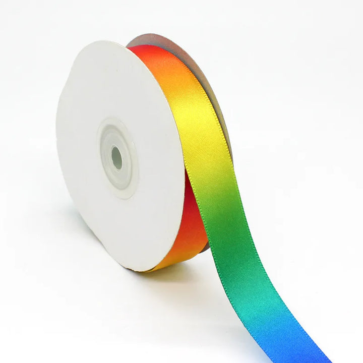 3m/lot Gradual Rainbow Stripes Grosgrain Ribbon Gift Wrapping Bouquet Packing Supplies Christmas Party Decoration Materials