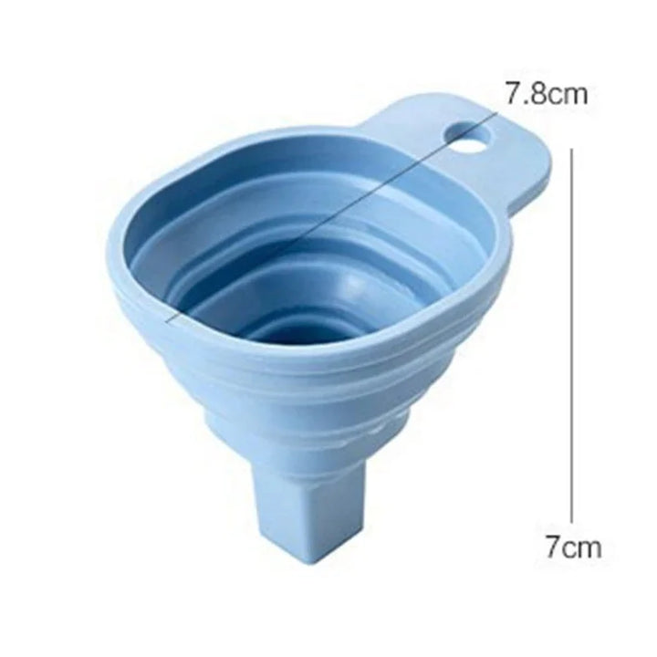 Imbuto di sospensione telescopico pieghevole in silicone Imbuto di sospensione creativo per erogazione di liquidi Mini imbuto per erogazione di liquidi per uso domestico Utensili da cucina