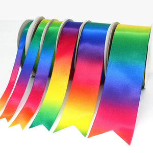 3m/lot Gradual Rainbow Stripes Grosgrain Ribbon Gift Wrapping Bouquet Packing Supplies Christmas Party Decoration Materials