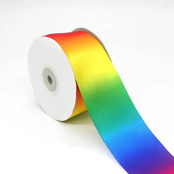 3m/lot Gradual Rainbow Stripes Grosgrain Ribbon Gift Wrapping Bouquet Packing Supplies Christmas Party Decoration Materials