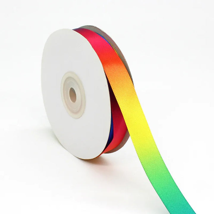 3m/lot Gradual Rainbow Stripes Grosgrain Ribbon Gift Wrapping Bouquet Packing Supplies Christmas Party Decoration Materials