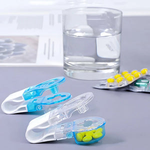 Portable Pill Taker Tablets Blister Pack Opener Pill Dispenser Storage Box Pill Case No Contact Easy To Take Out From Package