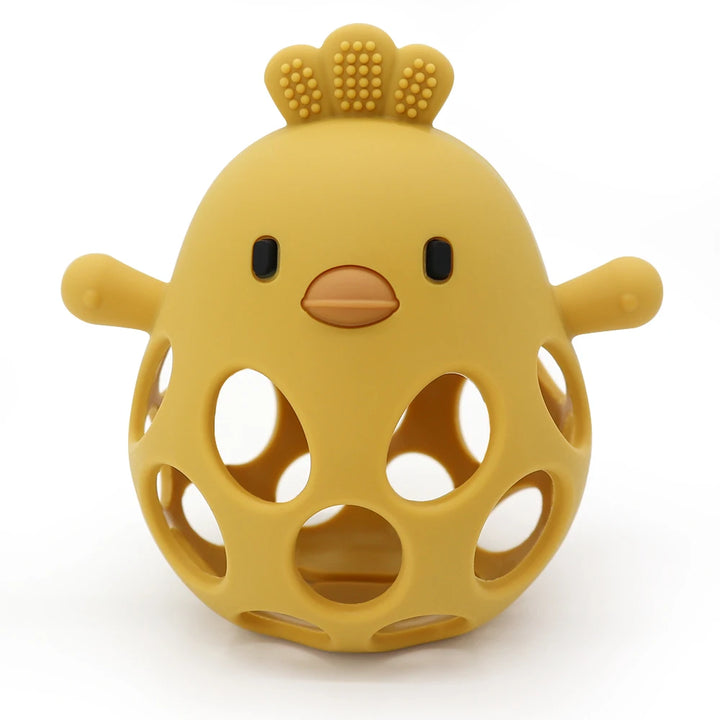 1 Pc Baby Silicone Teether Toys Cartoon Chick Shape Baby Toys Hollow Out Baby Care Equipment Chewing Training Baby Products