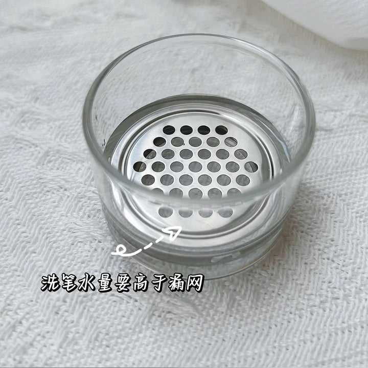 Spazzole per unghie Lavaggio della tazza di vetro Detergente per l'acqua Pulizia facile Spazzola portatile Strati di rete Rondella per paillettes per nail art