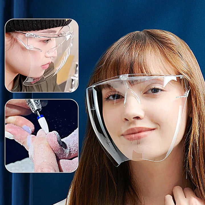 Vollgesichts-Hochleistungs-Transparente Anti-Beschlag- und Spritzschutzmaske, hochtransparente Schutzbrille, Nagelwerkzeuge