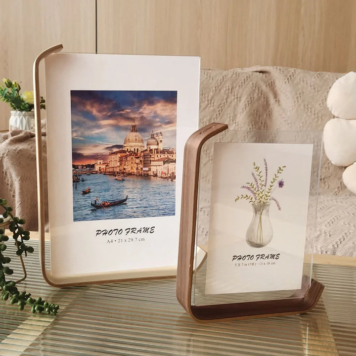 Acrylic Wooden Photo Frame A4 10X15cm 15X20cm Frame Calendar Double-sided  Frame Photo Frames For Wedding Party Picture Frame