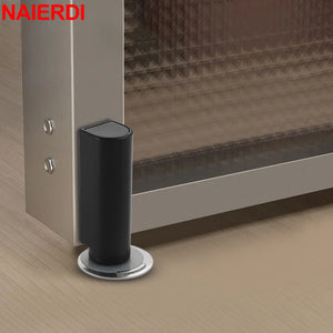 NAIERDI Magnetic Door Stopper Stainless Steel Heavy Duty Door Stop Black Nail-free Door Suction Door Holder Door Hardware