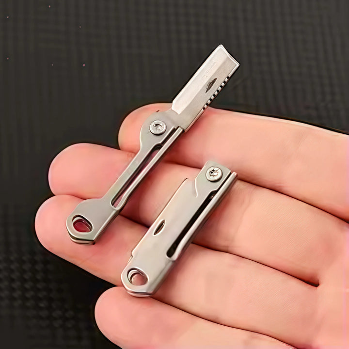 1 Pc Stainless Steel Mini Folding Knife - Multi-Function Pocket Tool Keychain for Outdoor Camping & EDC