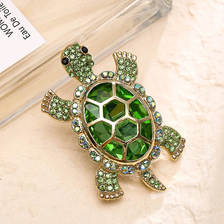 SKEDS-broches brillantes con diamantes de imitación de tortuga para hombre y mujer, insignias de serie de animales de alta calidad, regalo de joyería