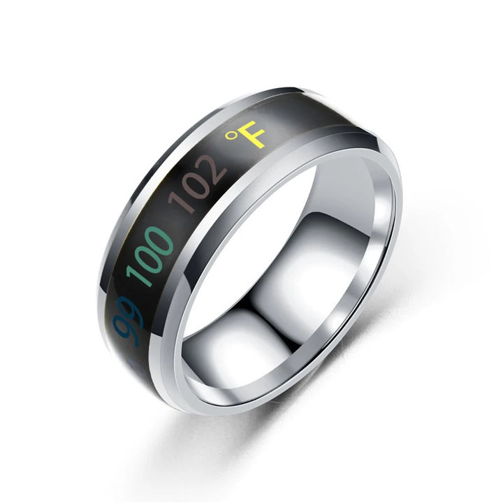 Bague multifonctionnelle intelligente en acier inoxydable pour couple, ressentant l'humeur, intelligente, sensible à la température, bijoux étanches.