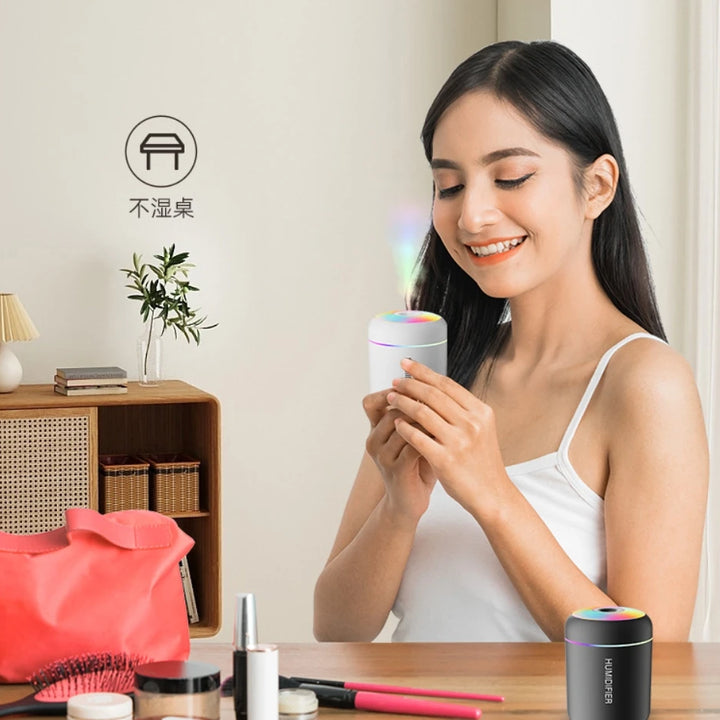 USB Air Humidifier LED Desktop Cool Mist Sprayer Aroma Diffuser Essential Oil Purifier for Home Bedroom