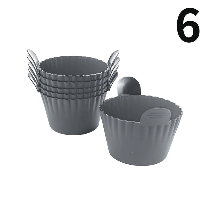 Silicone Air Fryer Egg Poacher Silicone Cupcake Baking Cups Ramekins For Air Fryer Ovens Air Fryer Silicone Basket
