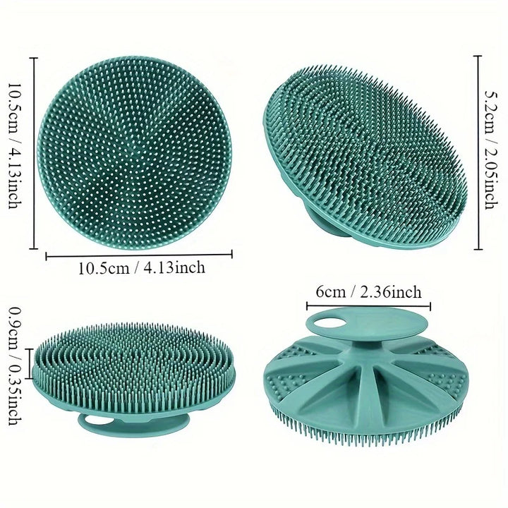 Soft Silicone Body Scrubber Shampoo Brush Handheld Shower Cleansing Brushes Exfoliating Bath Brush Head Massager Bathing Tools