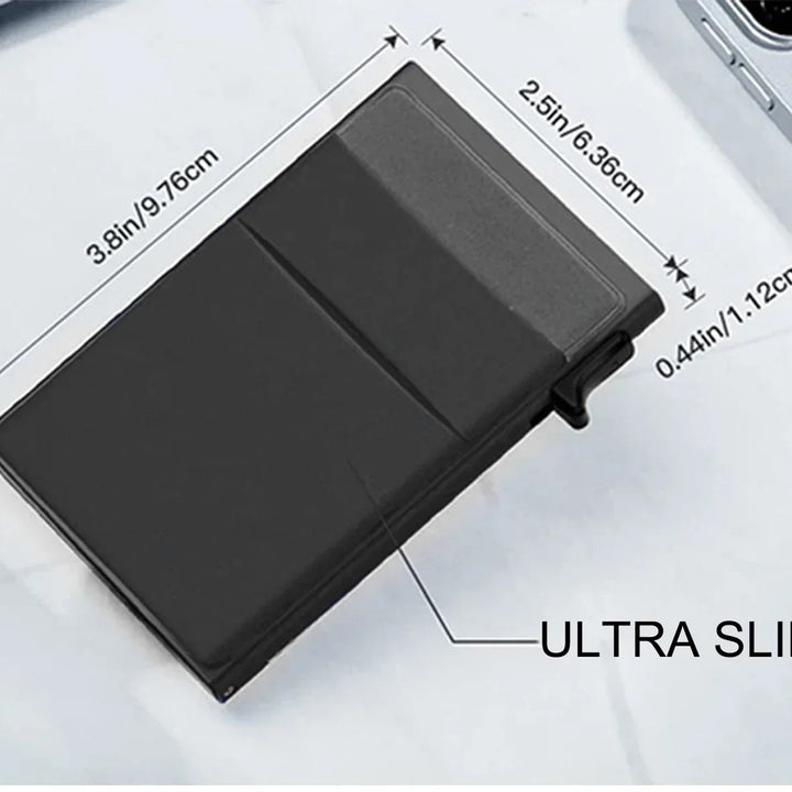 Rfid Anti Blocking Smart ID Bank Credit Card Holder Wallet Metal Thin Slim Men Women Pop Up Minimalist Metal Cardholder Case