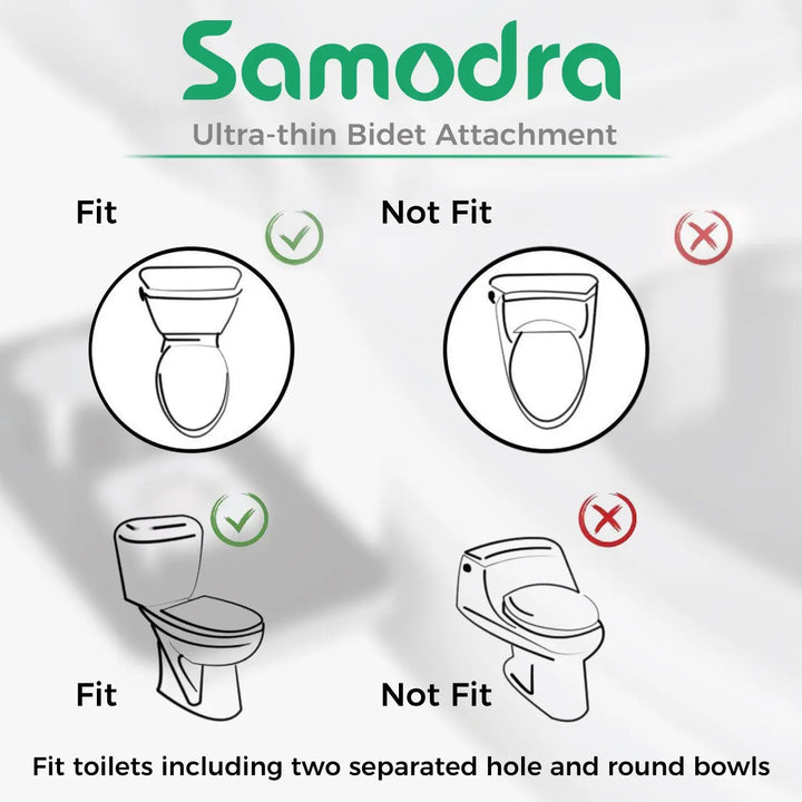 SAMODRA Bidet Attachment, Non-Electric Cold Water Bidet Toilet Seat Attachment with Pressure Controls, Retractable Self-Cleaning