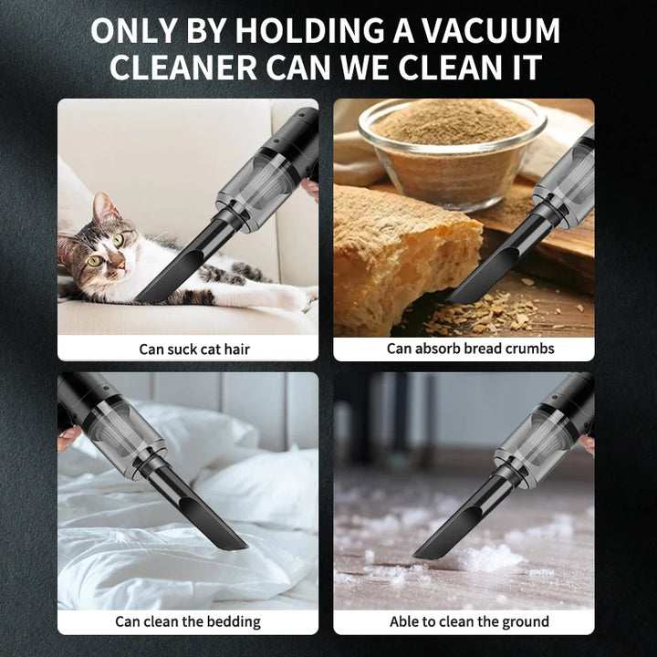 Portable Cordless Handheld Car Vacuum Cleaner Dual Use Blowing & Suction with Multi-Nozzles for Car Home Pet Office